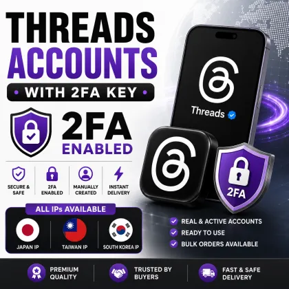 Threads Accounts With 2FA Key All Ips Japan Ip, Taiwan Ip, South Korea
